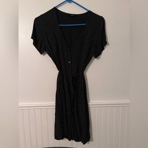Black polkadots dress mid thigh size small